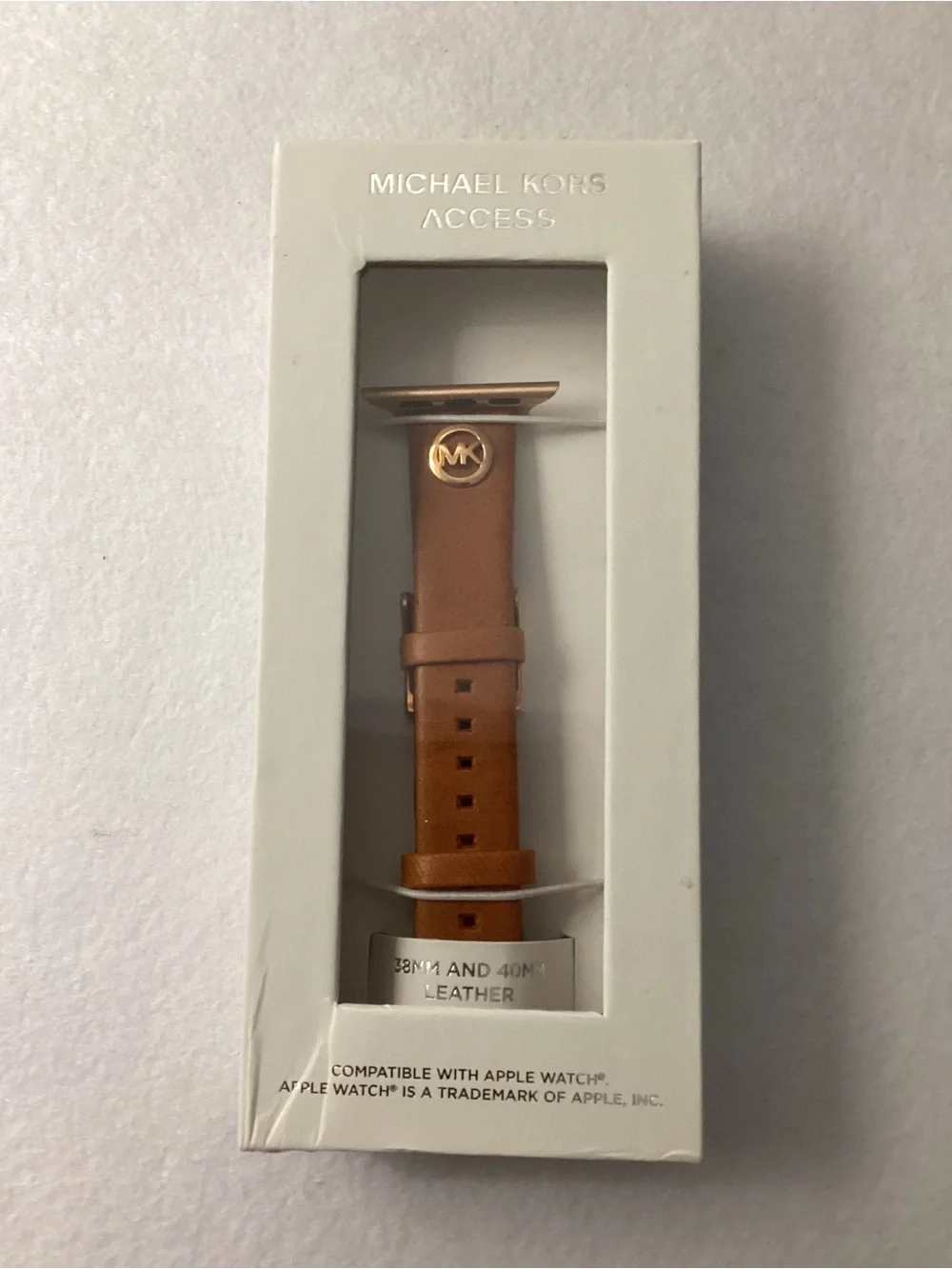 Michael Kors Logo Charm Leather 38-40mm Band for Apple Watch
